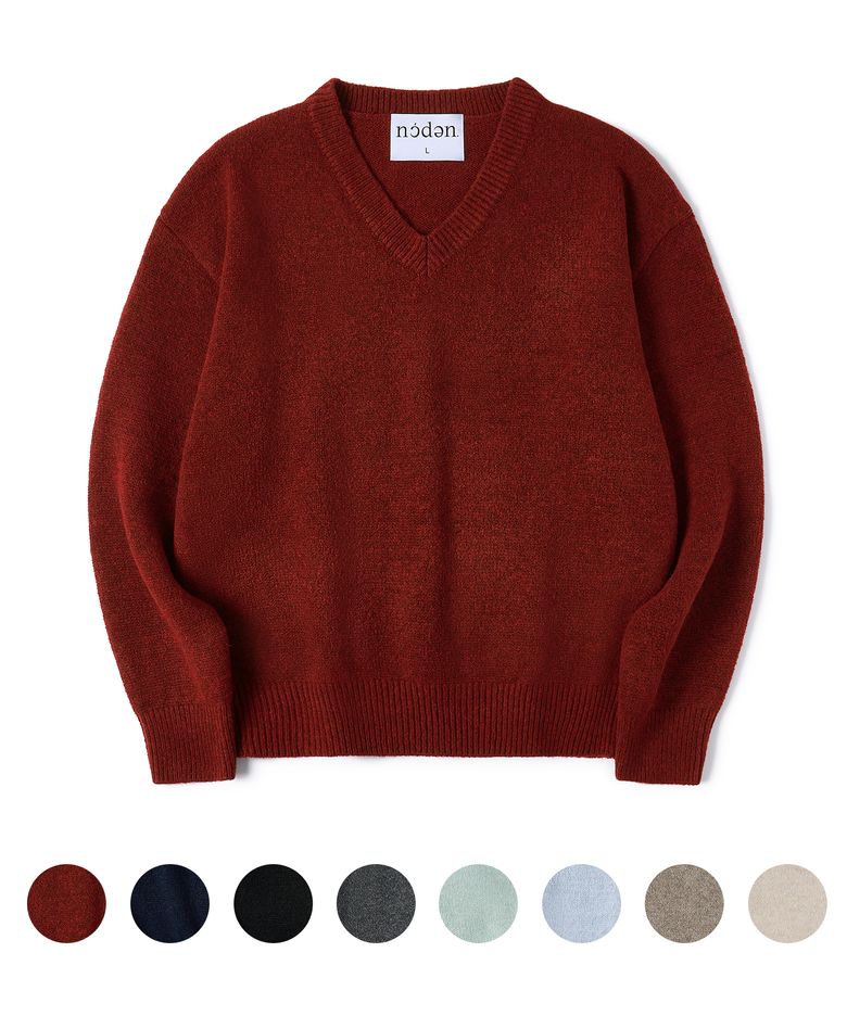 SOFT WOOL BLEND V-NECK CROP KNIT - 8COLOR