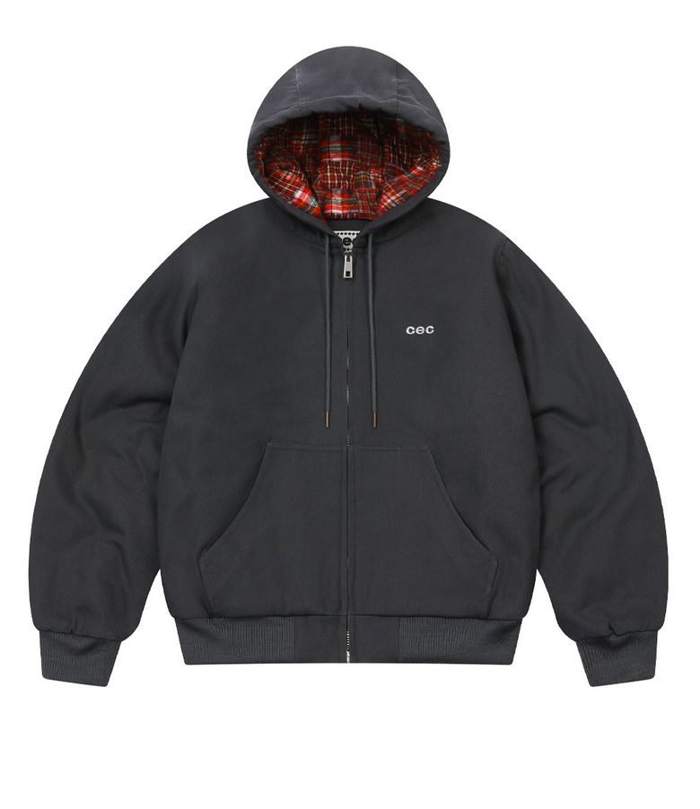 CEC CATION OXFORD WORK ZIP-UP HOODIE(CHARCOAL)