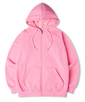 에센셜 레귤러 기모 스웨트 후드 집업 라이트핑크