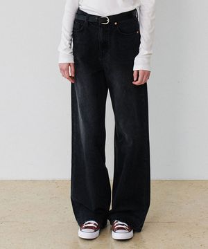 Black Washing Denim Pants