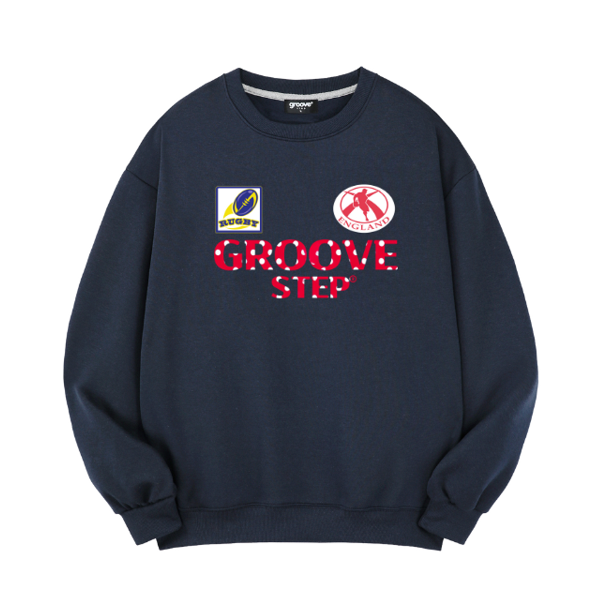 그루브스텝(GROOVESTEP) 스위스 도트 럭비  맨투맨  H0288