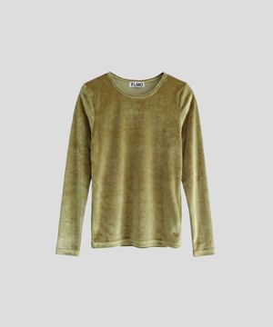 벨벳 긴팔 탑 [올리브]