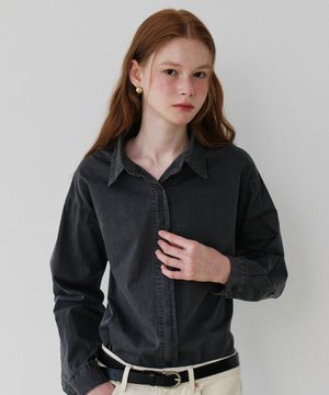Pigment Washing Shirt_Charcoal