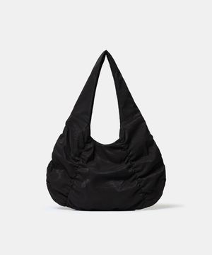 우먼즈 브라이트 셔링 숄더백 [블랙]