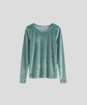 벨벳 긴팔 탑 [그린]