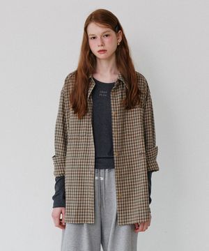 Over Check Shirt_Brown