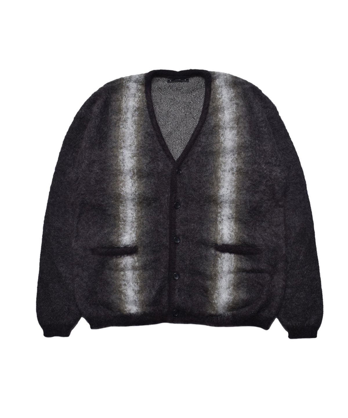 마인데님(MINEDENIM) Fuzzy Stripe Mohair Knit Cardigan - BLT