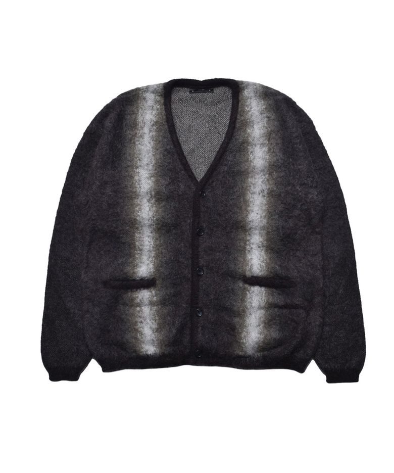 Fuzzy Stripe Mohair Knit Cardigan - BLT