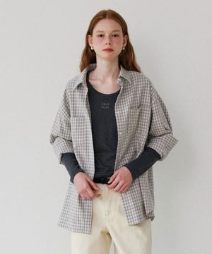 Over Check Shirt_Gray