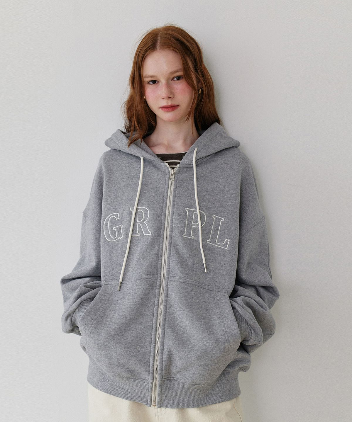 그라스플랜(GRASPLAN) Hood zip-up Jacket_Melange Gray