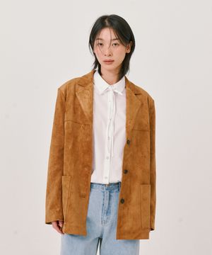 Suede Over-fit Jacket_Camel