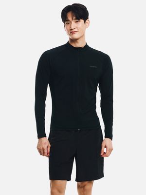 맨 에센셜 스탠다드핏 집업 래쉬가드 블랙 (B6SMWZR102BLK)