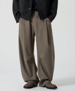 기모 핀턱 와이드 팬츠