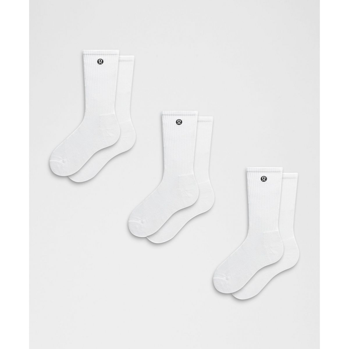 룰루레몬(LULULEMON) 유니섹스 데일리 에센셜 크루 삭스 *3팩  WHT