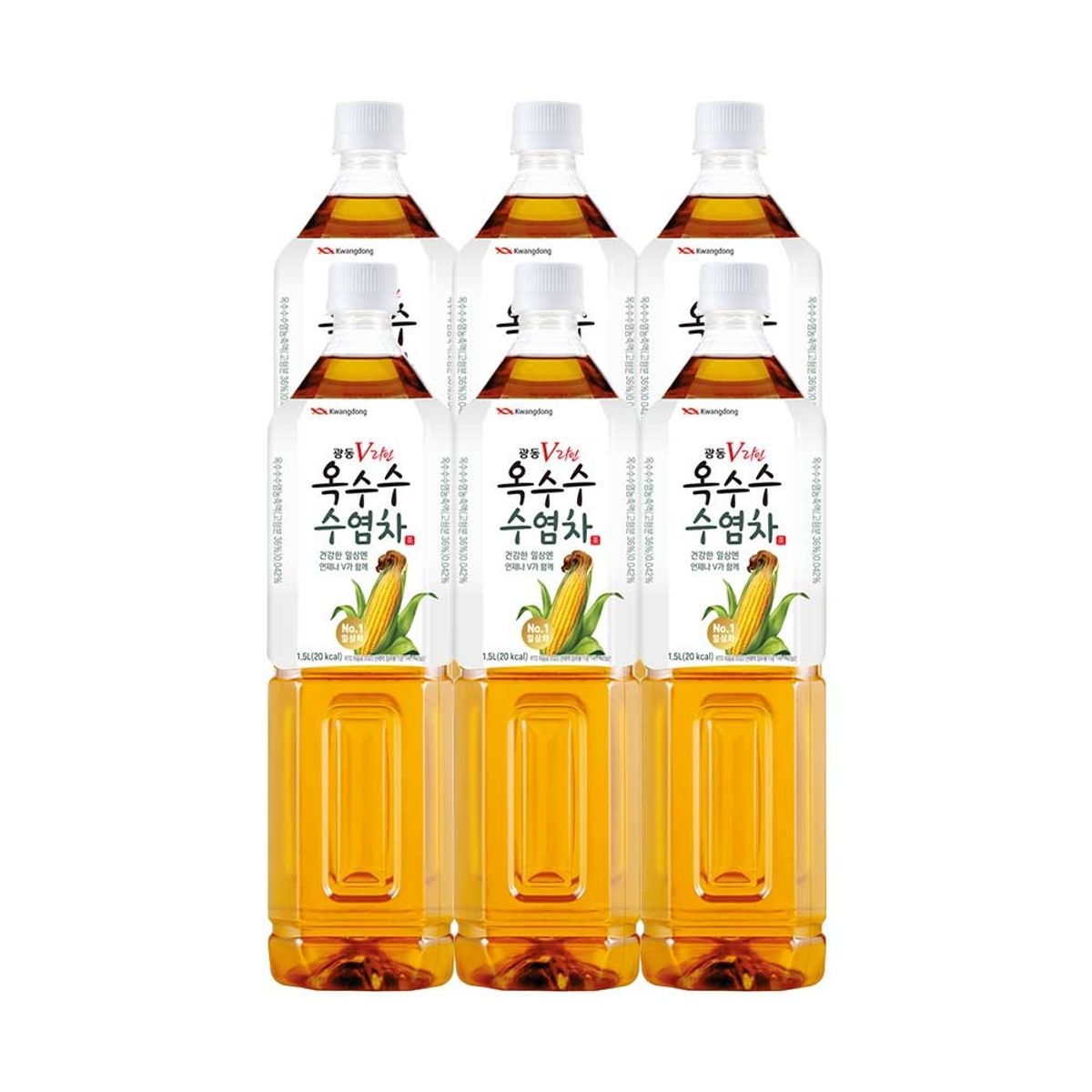 광동제약(KWANGDONG) 광동 옥수수수염차 1.5L 6입 (유/무 라벨 랜덤 발송)