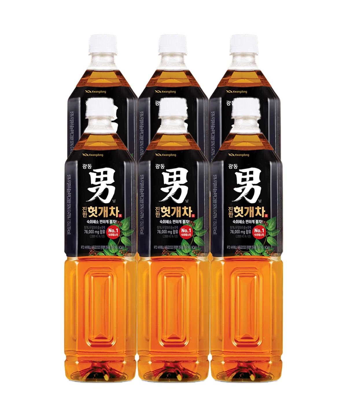 광동제약(KWANGDONG) 광동 진한 헛개차 1.5L 6입 (유/무 라벨 랜덤 발송)