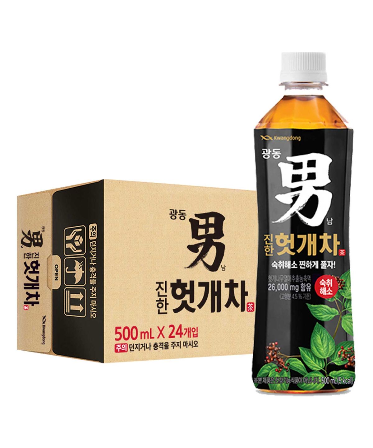 광동제약(KWANGDONG) 광동 진한 헛개차 500ml 24입 (유/무 라벨 랜덤 발송)