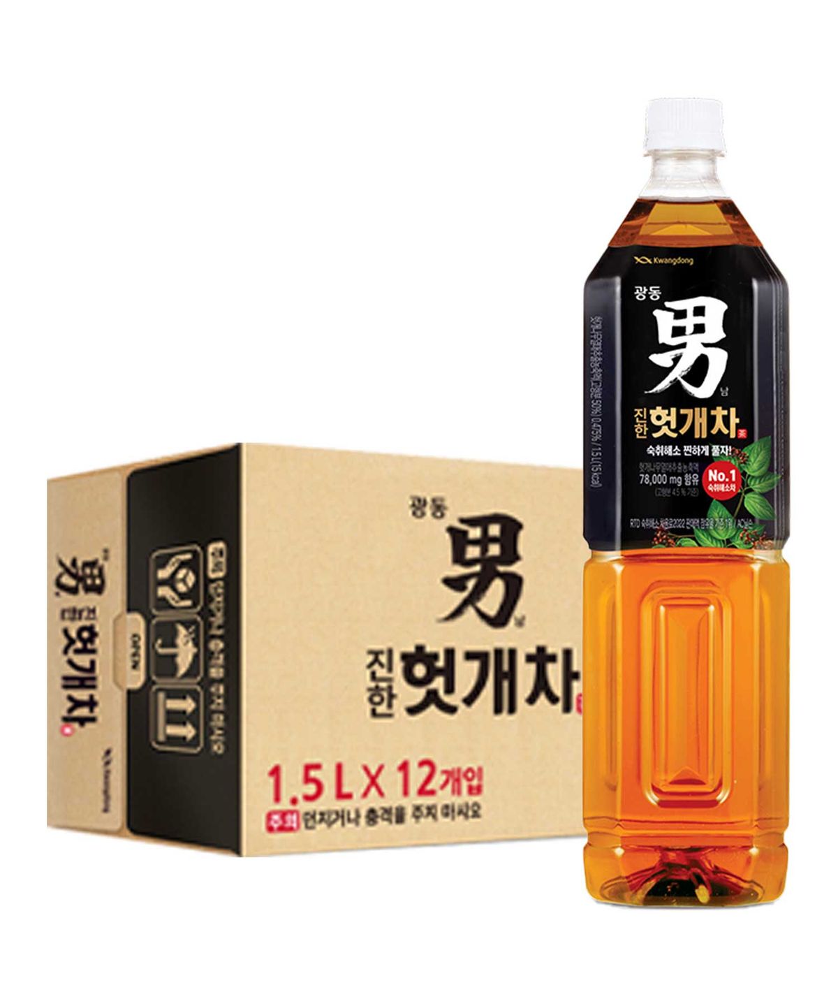 광동제약(KWANGDONG) 광동 진한 헛개차 1.5L 12입 (유/무 라벨 랜덤 발송)