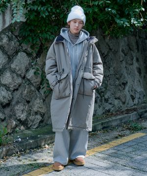 High-Neck Bomber Long Jumper_Khaki