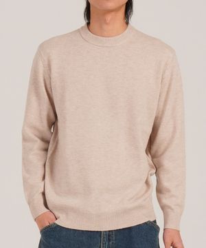 [울90] 미니멀 크루넥 데일리 니트 (베이지)