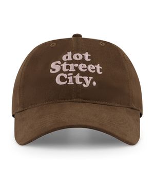DOT 워싱 자수 볼캡-진브라운