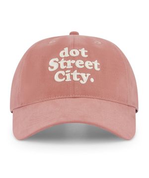 DOT 워싱 자수 볼캡-연핑크