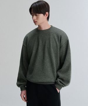 심플 립 오버 니트지(Khaki)