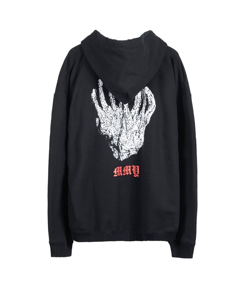HAND PRINT HOODIE - BLACK