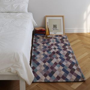 포래 빈티지 워셔블 다이아 패턴 침실 미니 러그