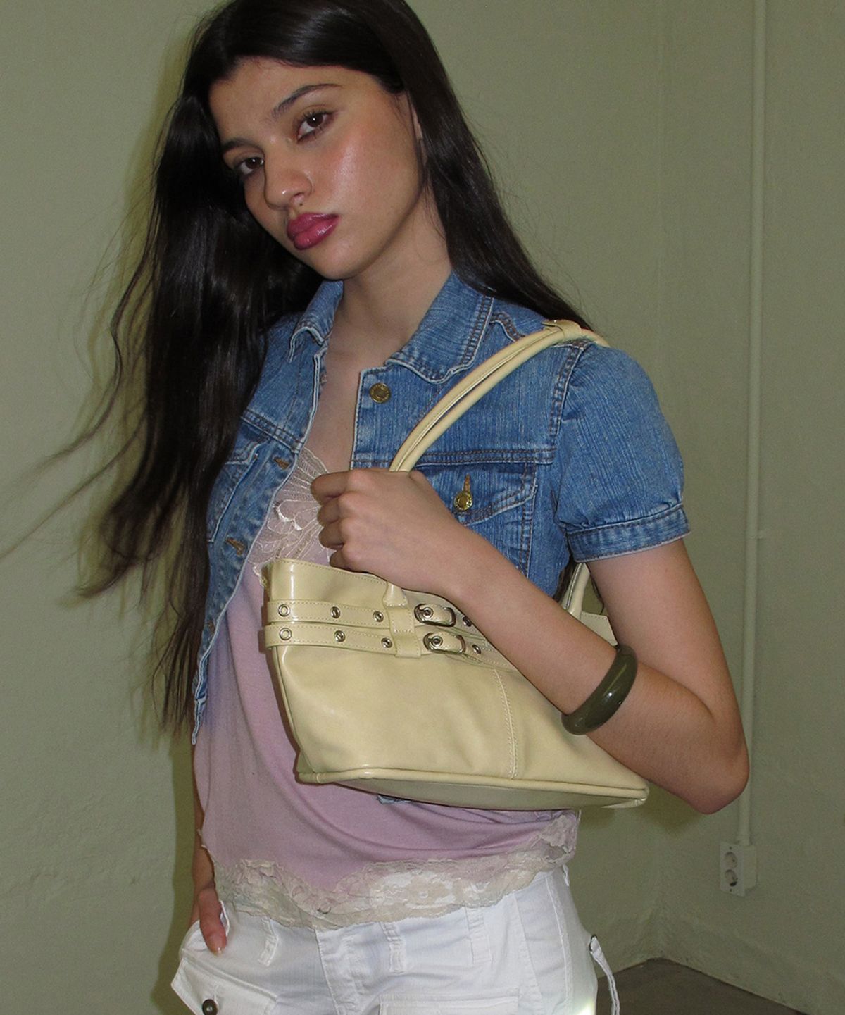 여밈(YEOMIM) mini belted boat bag (lemonade)