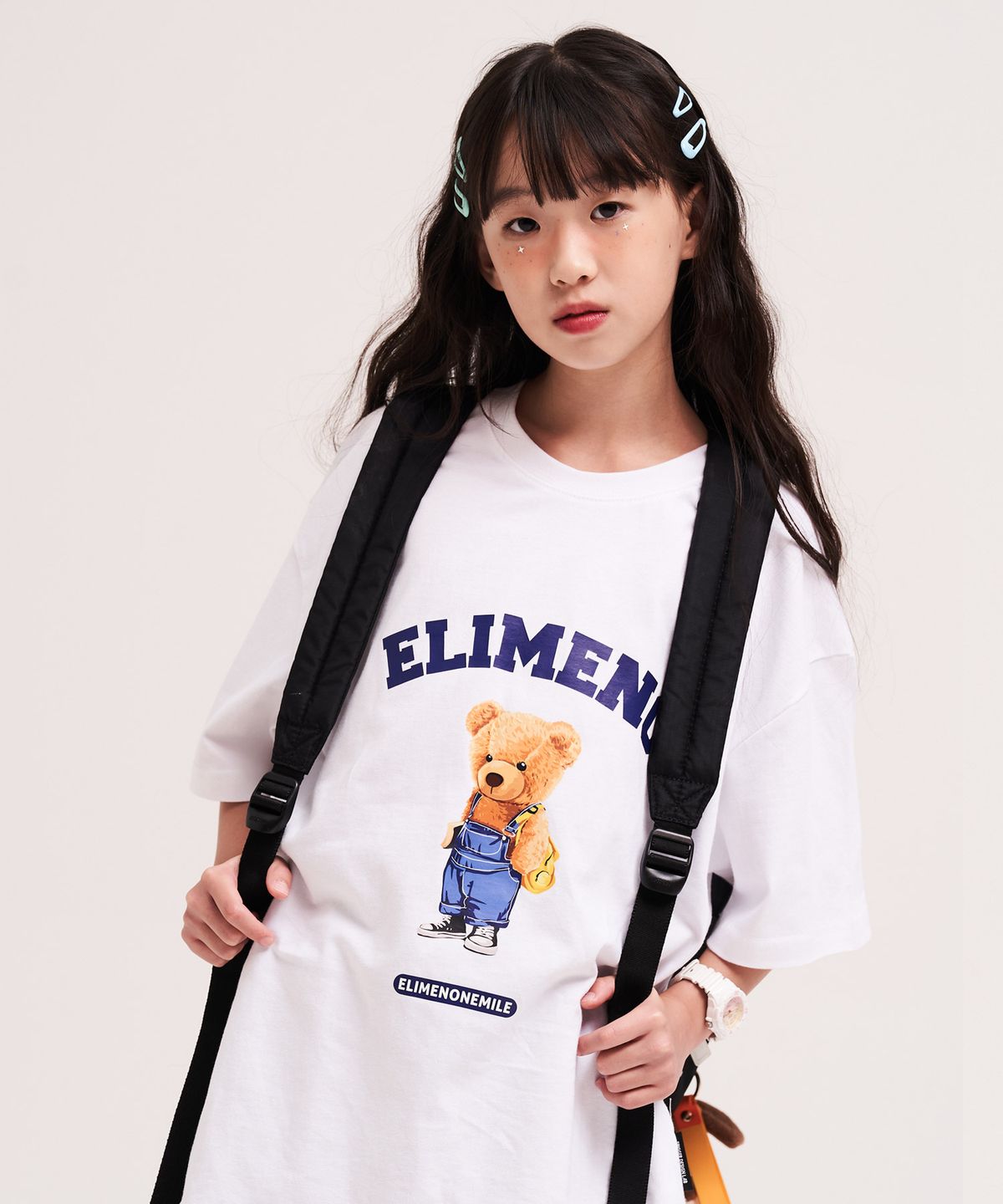 엘리메노영스터(ELIMENOYOUNGSTER) EY 스터디 베어 키즈 반팔티 4Color