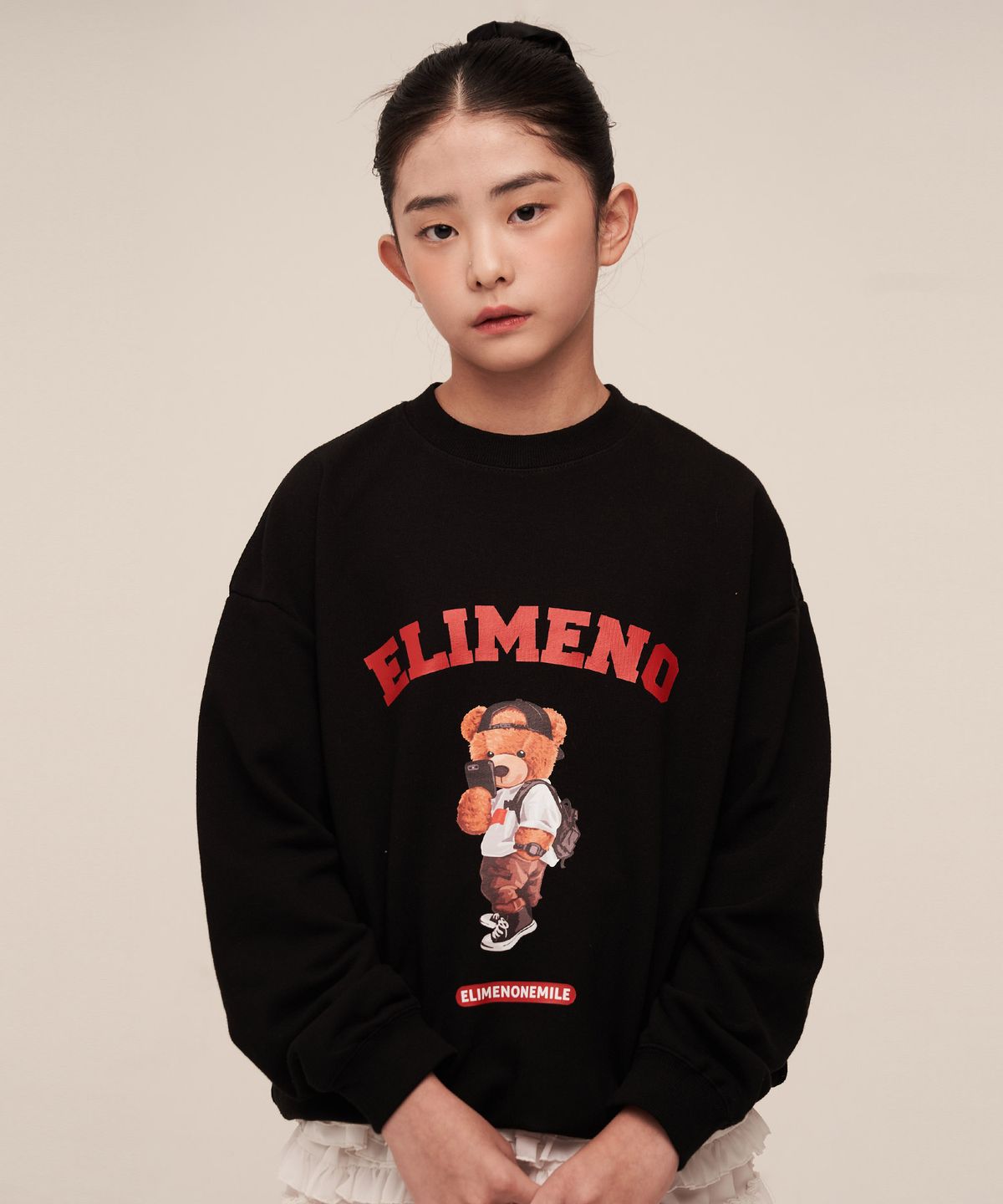 엘리메노영스터(ELIMENOYOUNGSTER) EY 셀피베어 키즈 맨투맨 3Color