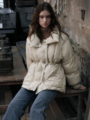 JADE stand collar down padding_IVORY