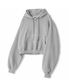 베이직 오버사이즈 볼륨 크롭 후디 그레이