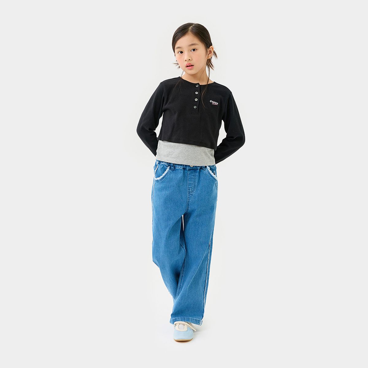스타일노리터(STYLE NORITER) 레이스 와이드 데님 팬츠