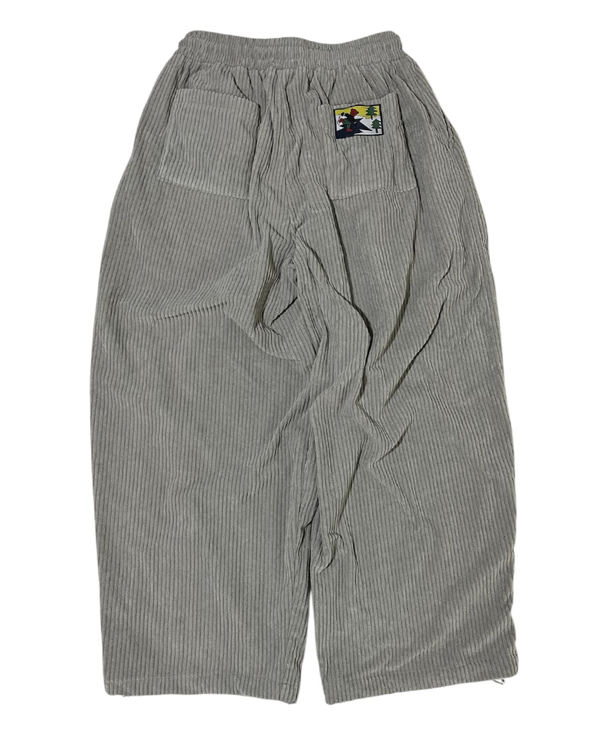 스케이터락(SK8ER ROCK) Vintage Label Corduroy Wide Pants ((gray))