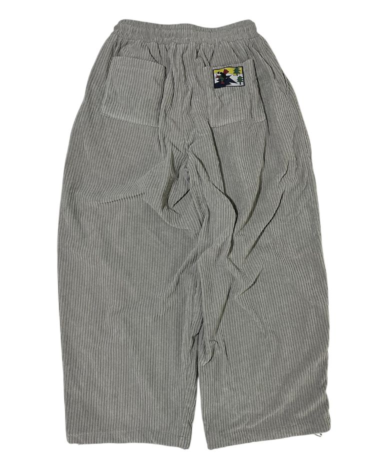 Vintage Label Corduroy Wide Pants ((gray))
