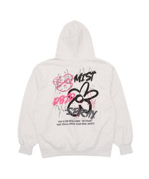 페인팅 플라워 후드(라이트 그레이)