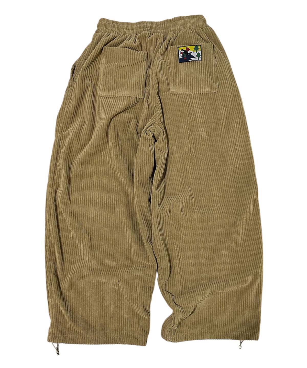 스케이터락(SK8ER ROCK) Vintage Label Corduroy Wide Pants ((beige))