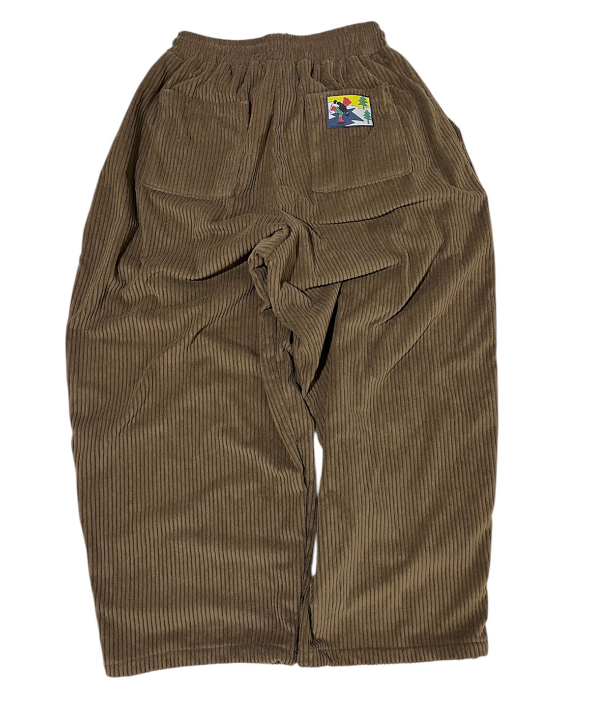 스케이터락(SK8ER ROCK) Vintage Label Corduroy Wide Pants ((brown))
