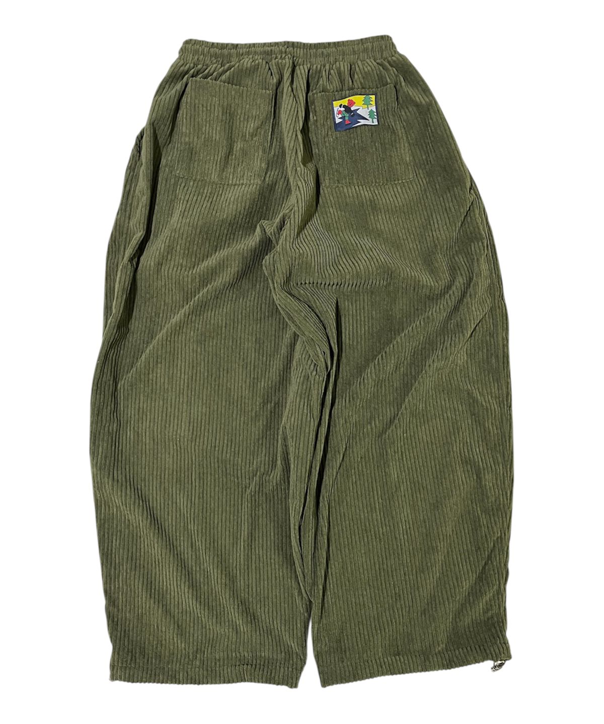 스케이터락(SK8ER ROCK) Vintage Label Corduroy Wide Pants ((khaki))