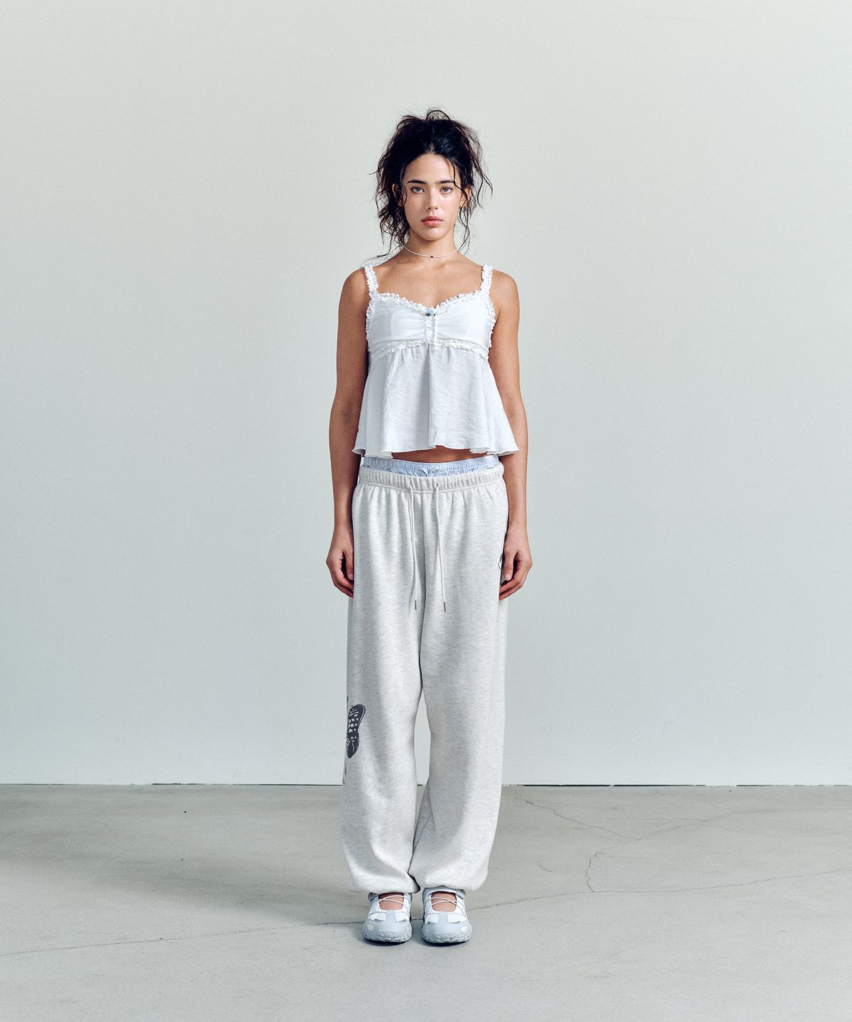 에즈이프 캘리(ASIF CALIE) SPRING GRAPHIC WIDE PANTS OATMEAL
