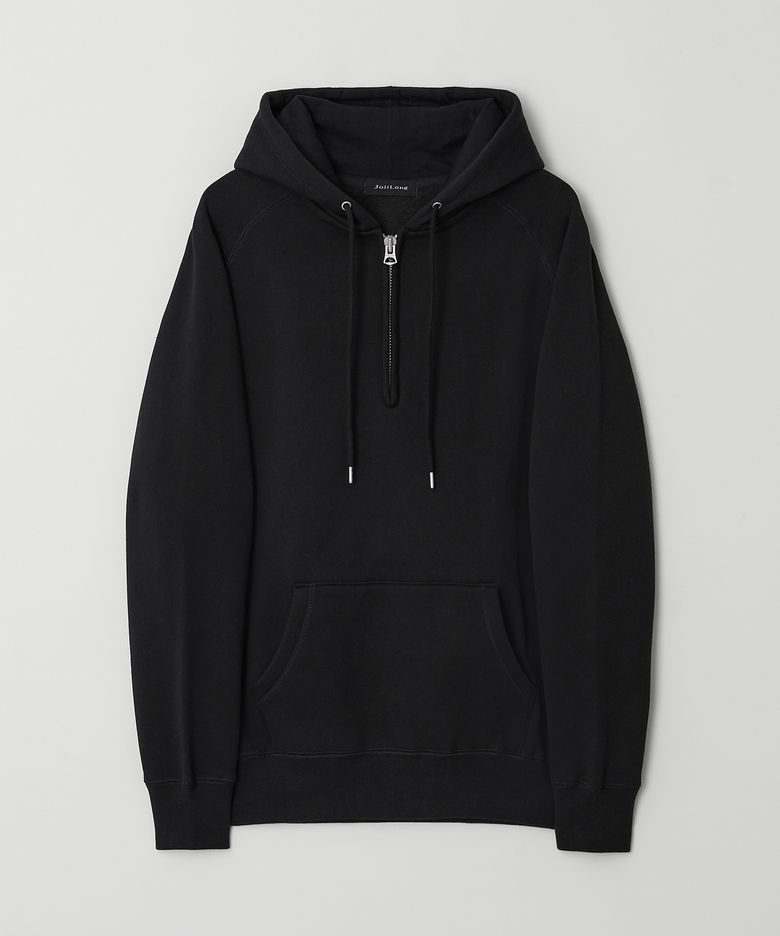 JN344 USA Cotton Half Zip Fleece Hoodie - BLACK