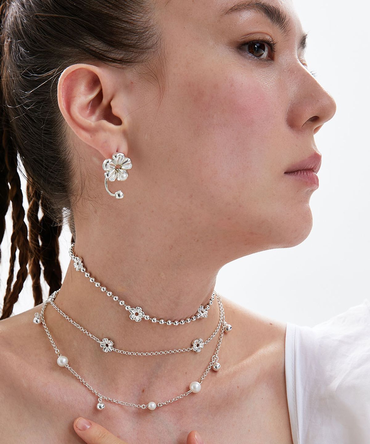 그라스마티네(GRASSE MATINEE) Cherry Blossom Layered Necklace