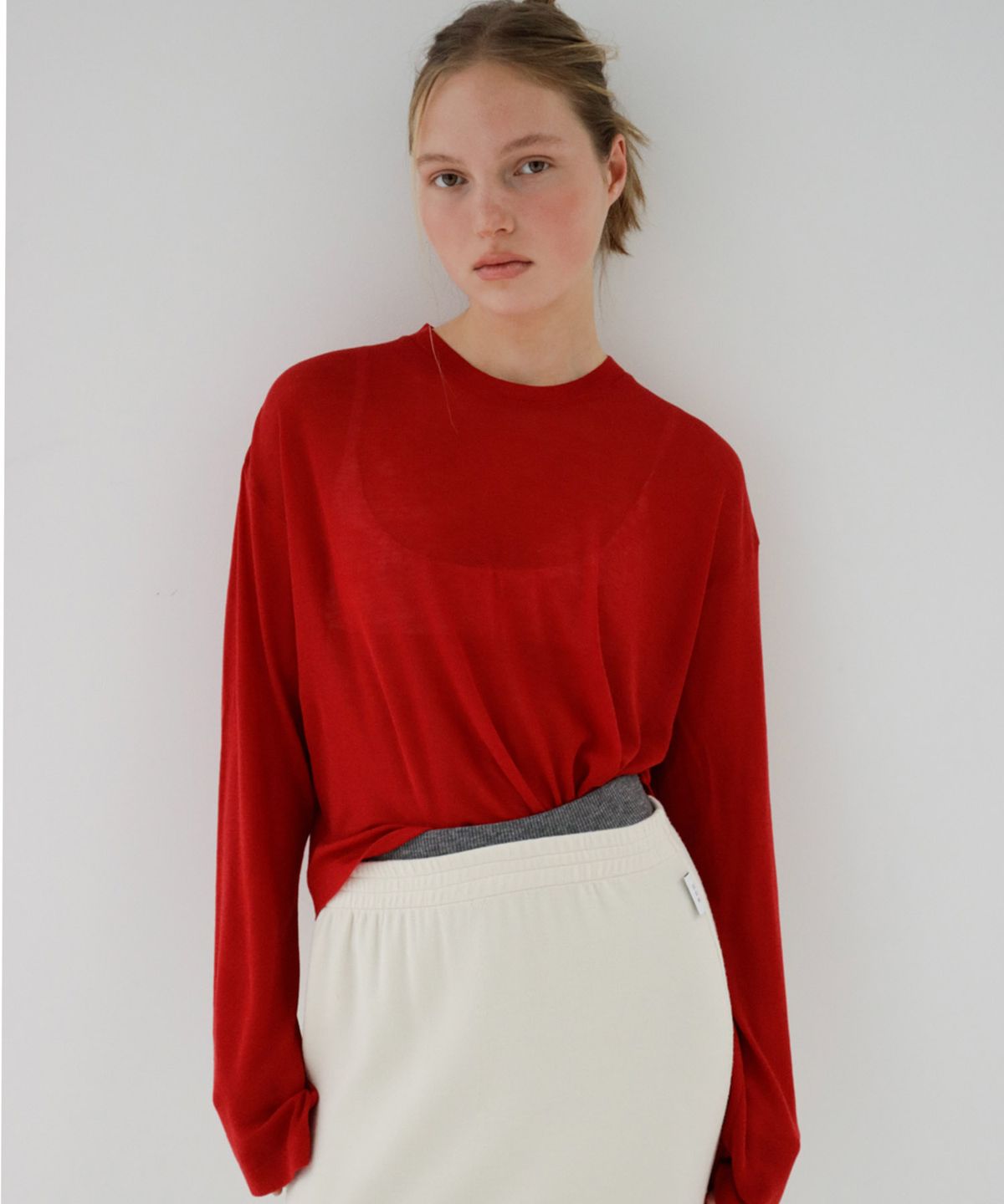 수수무(SUSUMU) LYOCELL BROOK TEE - red