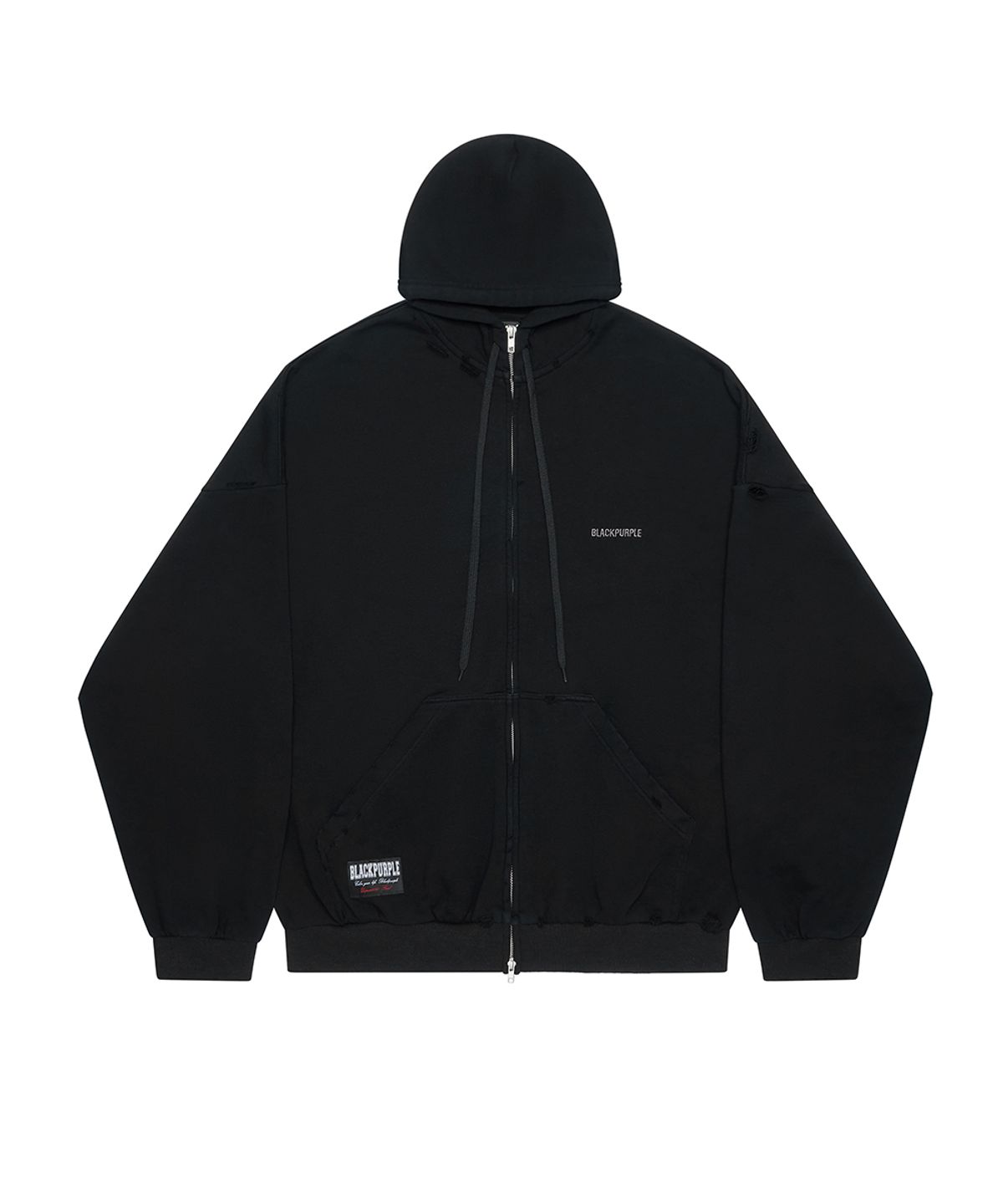 블랙 퍼플(BLACK PURPLE) 쉐도우 루프 후드 집업 Shadow Loop Zip-Up Hoodie_Black