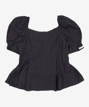 20SS 스퀘어넥 퍼프 블라우스 - 블랙 1