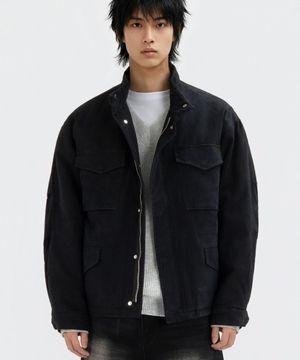 빈티지 워싱 패디드 M65 필드 자켓 블랙