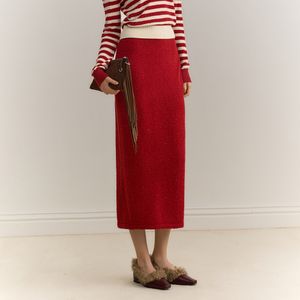 YY_Red and white striped skirt