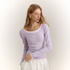 YY_Gentle fake two-piece knit